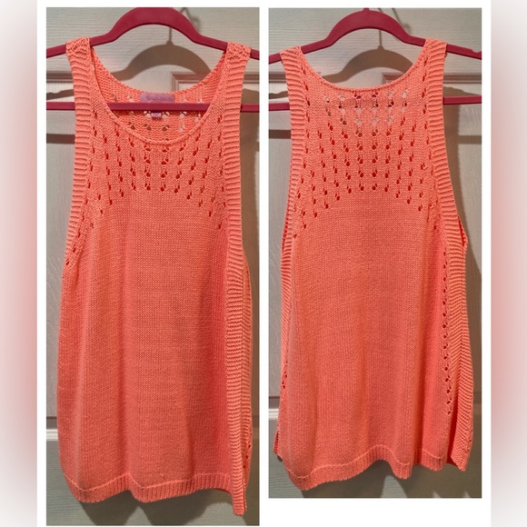 GUC Lilly Pulitzer MAC sweater tank in coral size large. - Picture 1 of 6